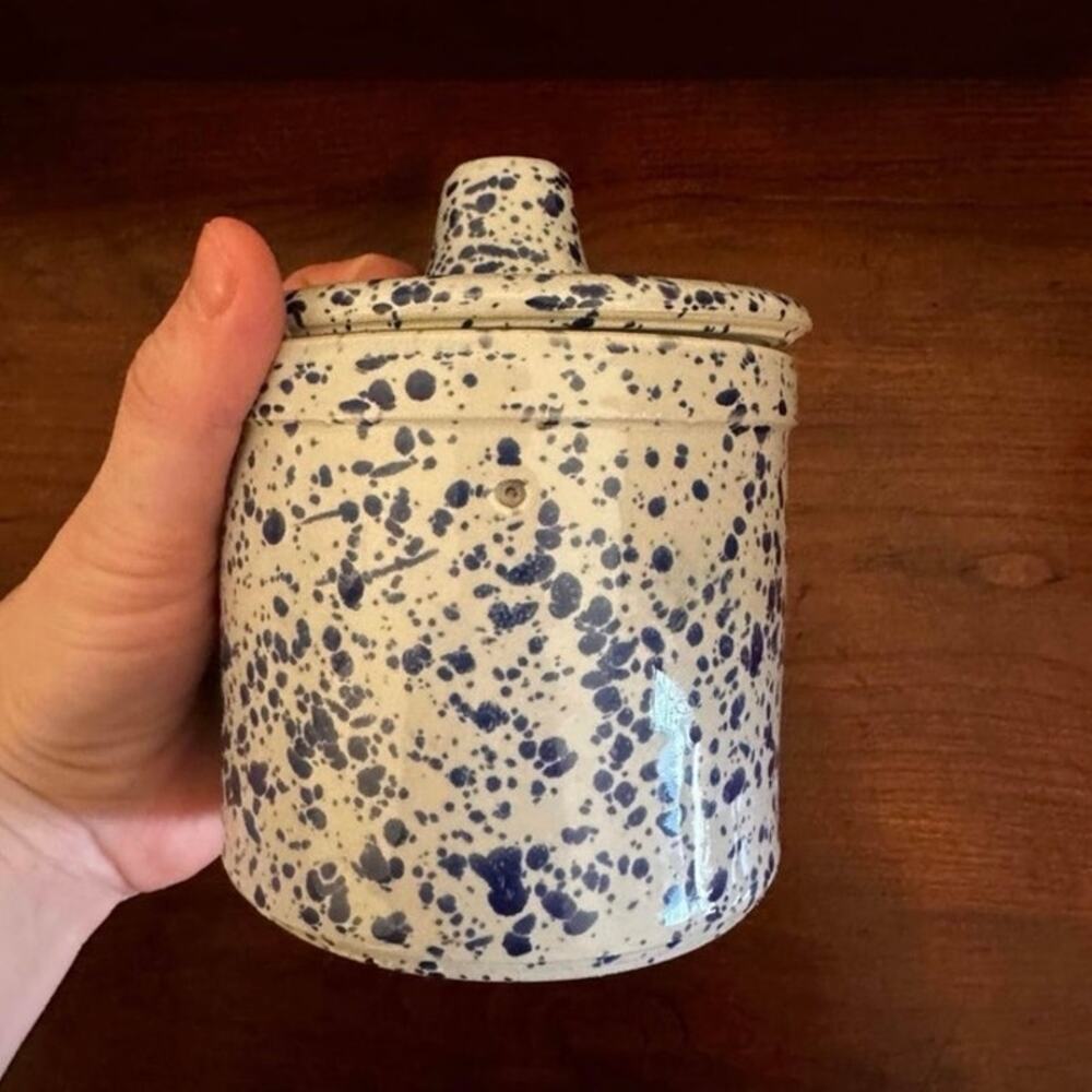 Unique Vintage Stoneware Croc Canister Jar Butter Dish Planter - Picture 5 of 9